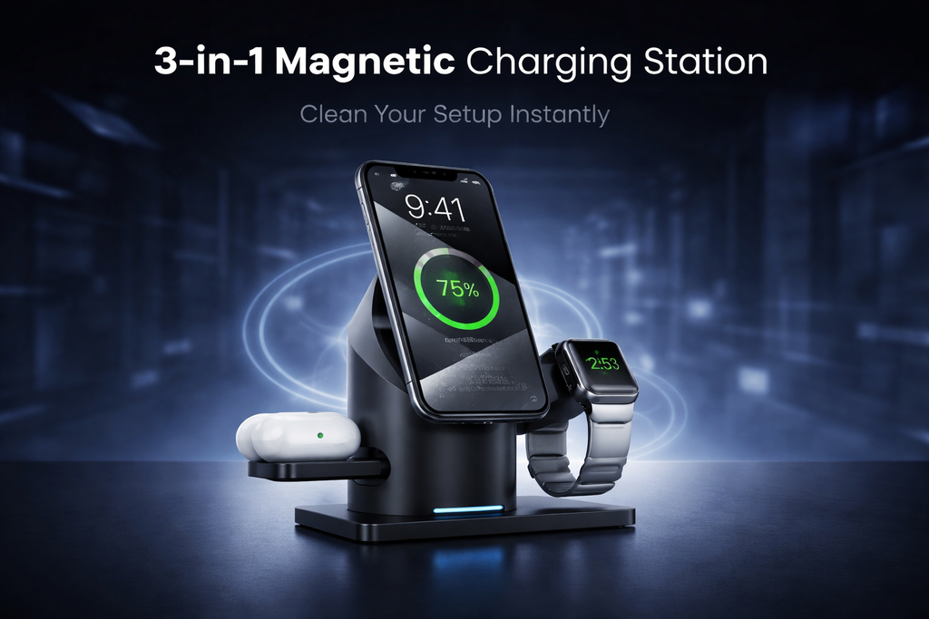 3-in-1 Magnetic Wireless Charging Station