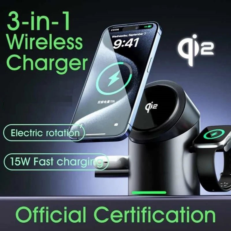 3-in-1 Magnetic Wireless Charging Station