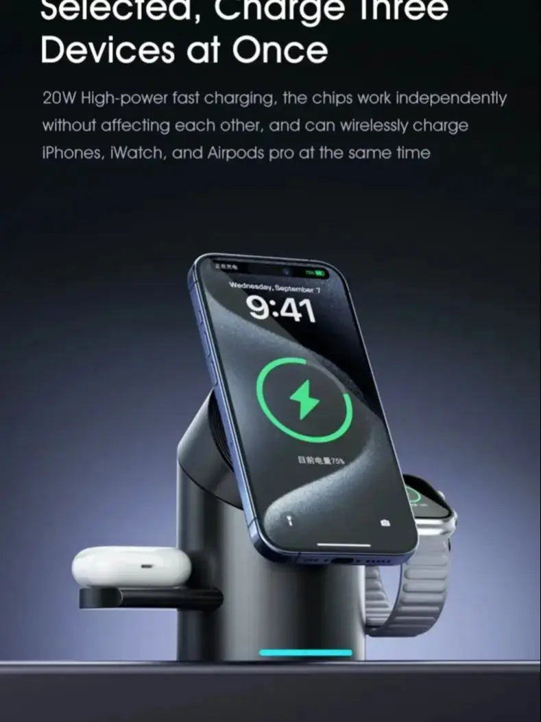3-in-1 Magnetic Wireless Charging Station